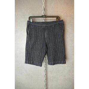 OUR LEGACY SS14 Big Pinstripe Mens Shorts‎ 32 Blue Cotton Linen Blend Casual
